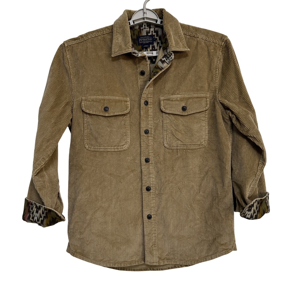 Pendleton Mens Corduroy Shirt Jacket M Western Aztec Wide Wale Heritage Rustic